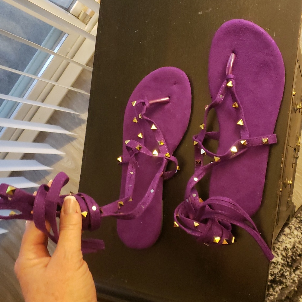 Purple Strappy Sandals - Picture 4 of 4
